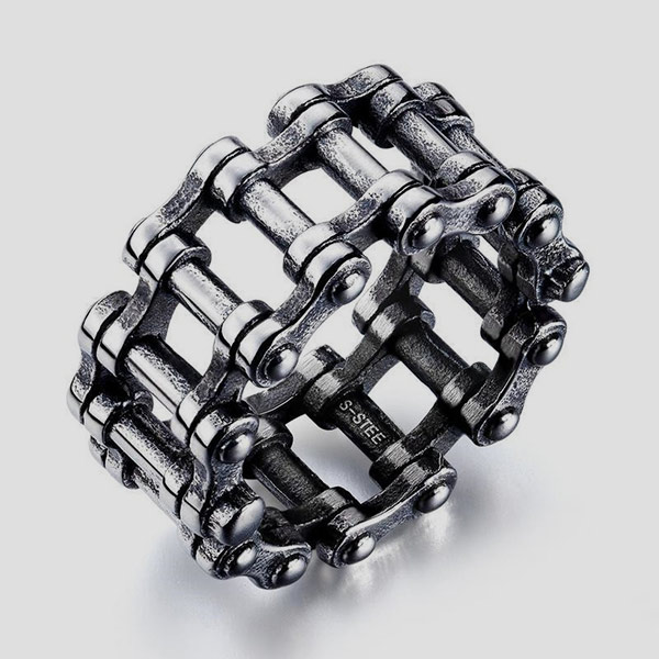 anillo gris con diseno de llave marca calak cl sico 141672 GRIS 1