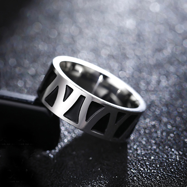 anillo gris con diseno romano marca calak cl sico 141657 GRIS 2