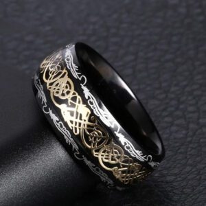 anillo negro con diseno dorado marca calak cl sico 141708 200792 1