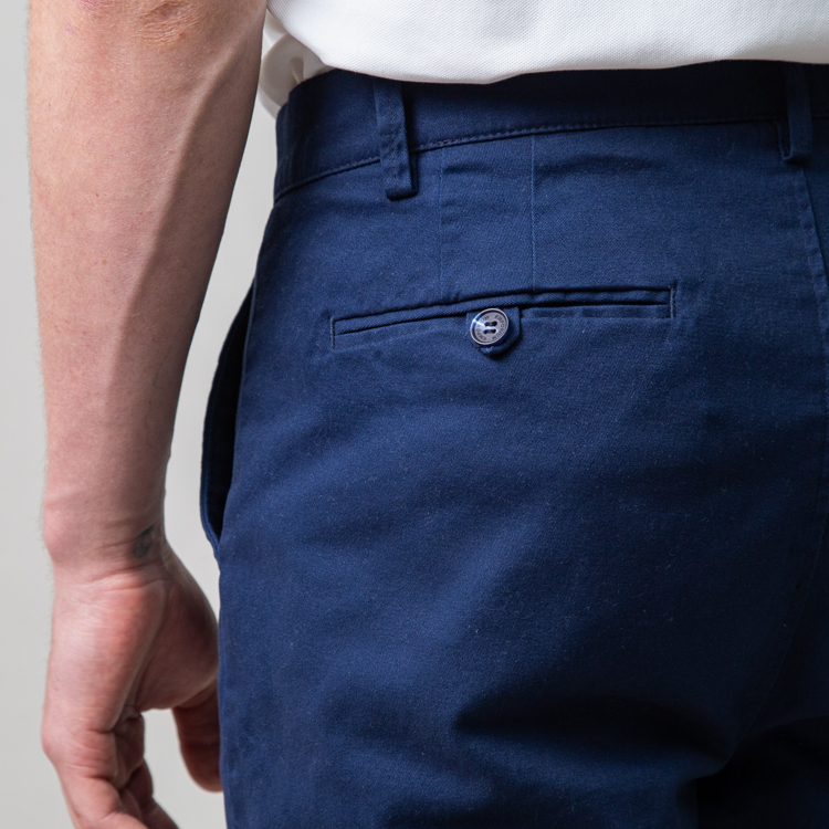 bermuda azul estructura plana lisa marca business casual slim 148193 AZUL 4