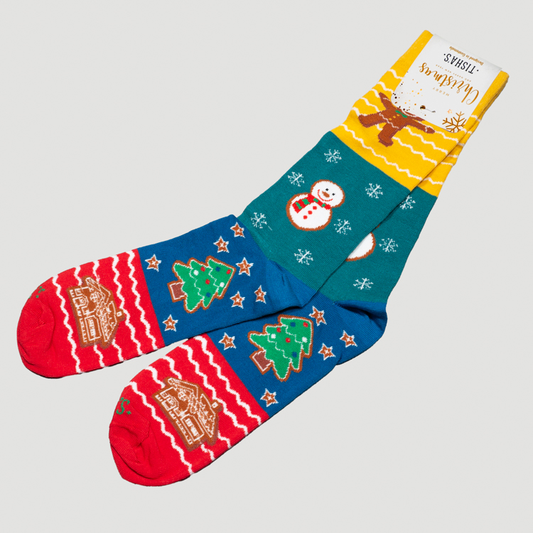 calcetines azul diseno xmas icons 2024 marca tishas cl sico 158711 327767 1