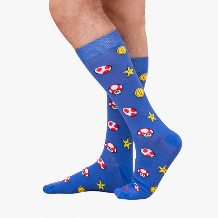 calcetines azul estilo mario star marca tishas cl sico 163367 AZUL 1