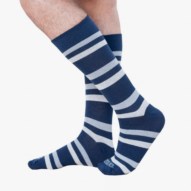 calcetines azul estructura plana marca tishas cl sico 161058 AZUL 1