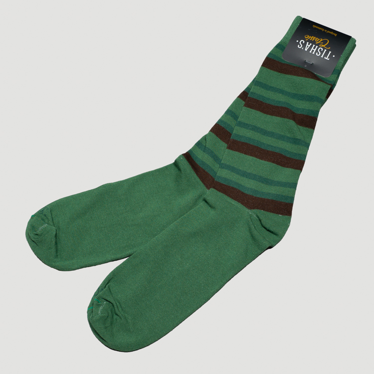 calcetines verde diseno de lineas marca tishas cl sico 158702 327774 1