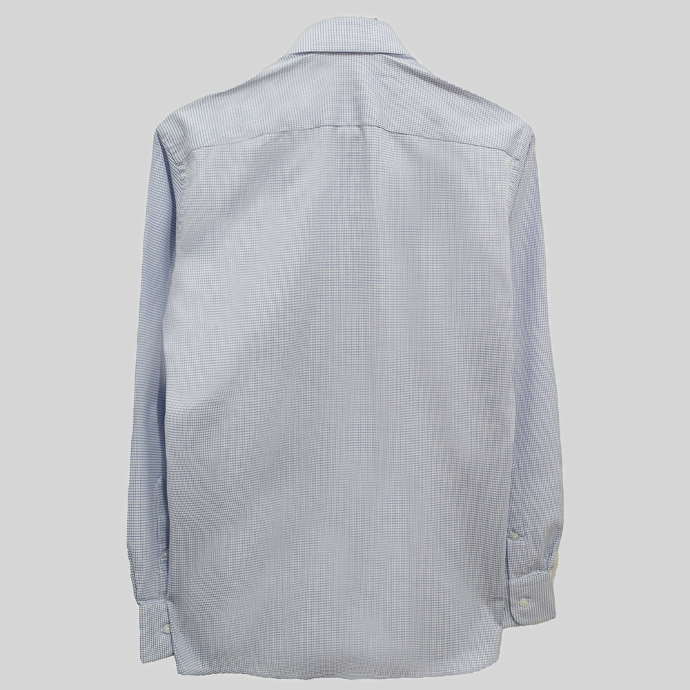 camisa azul estructura microcuadros marca emporium slim 136639 AZUL