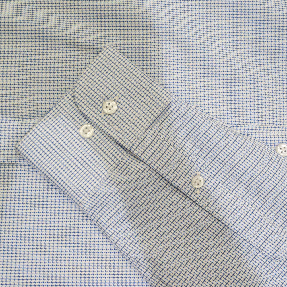 camisa azul estructura microcuadros marca emporium slim 136639 AZUL