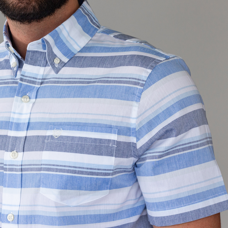 camisa azul estructura plana marca carven cl sico 142853 AZUL MA 3