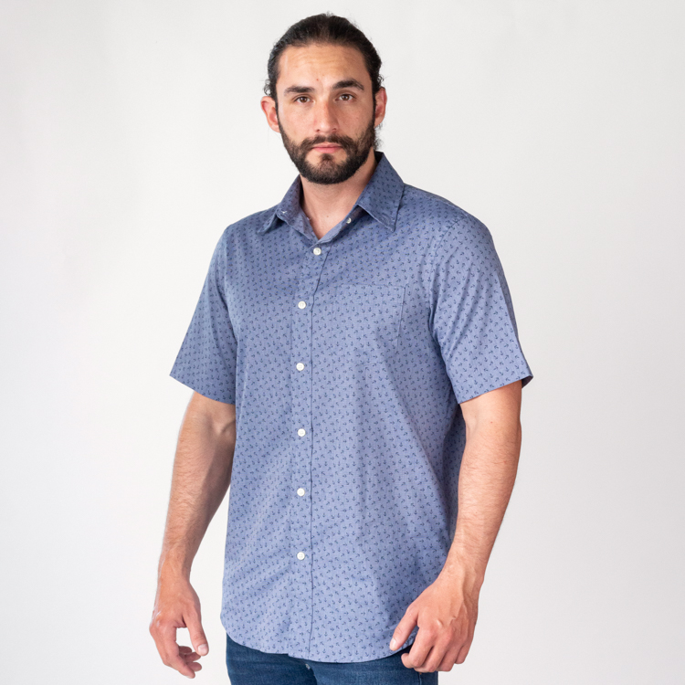 camisa azul estructura plana marca carven cl sico 142865 AZUL 1
