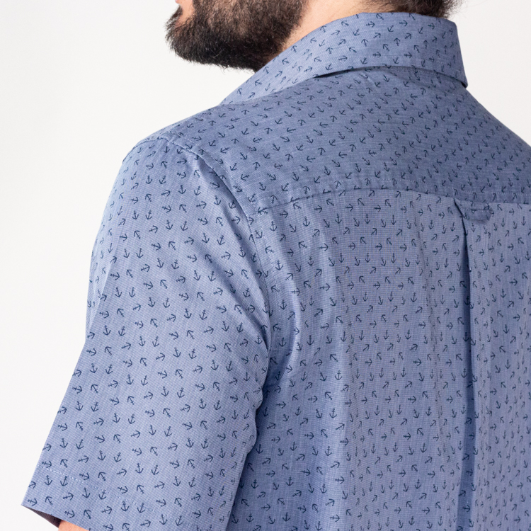camisa azul estructura plana marca carven cl sico 142865 AZUL 2