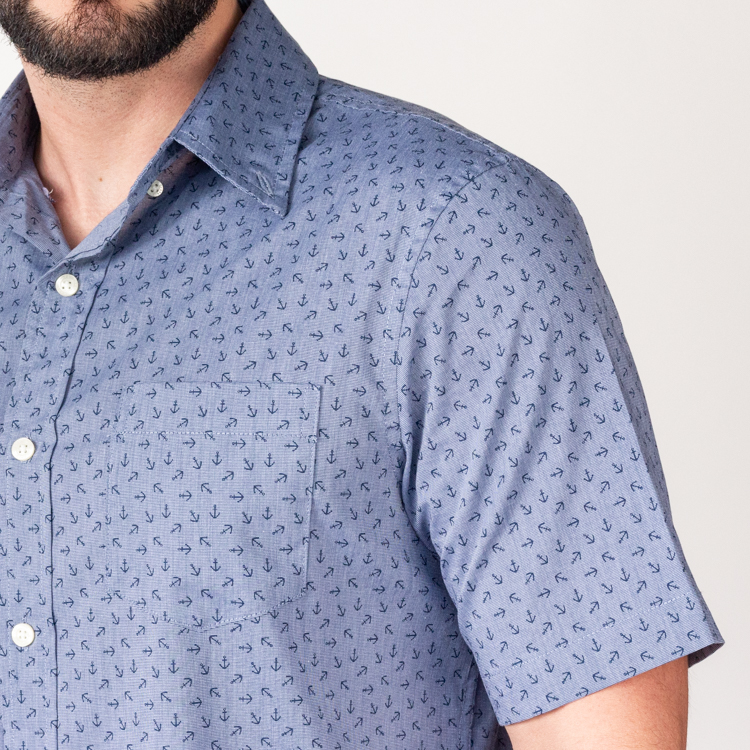 camisa azul estructura plana marca carven cl sico 142865 AZUL 3