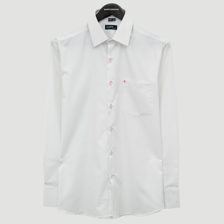 camisa blanca estructura labrada marca colletti cl sico 155449 327788 1