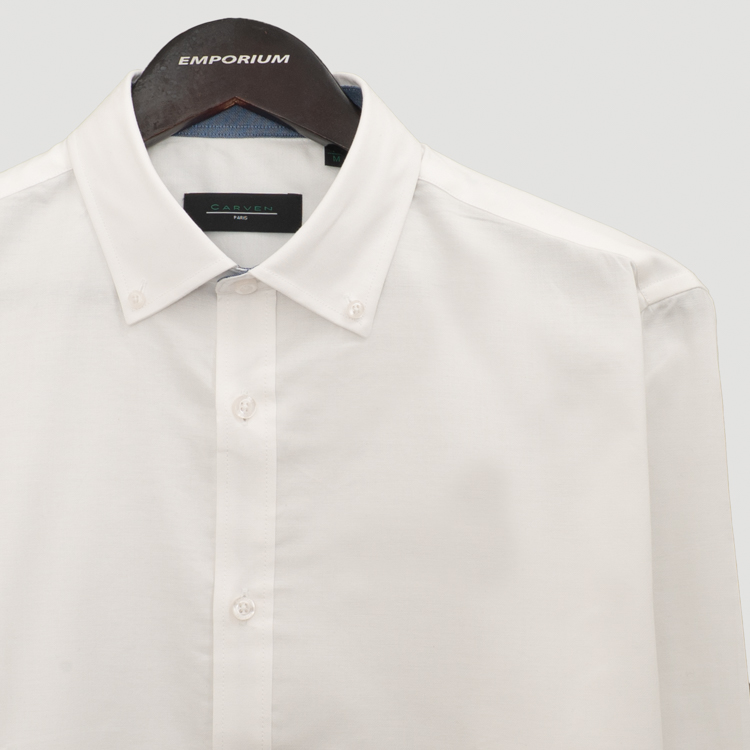 camisa blanco estructura plana marca carven slim 164069 BLANCO