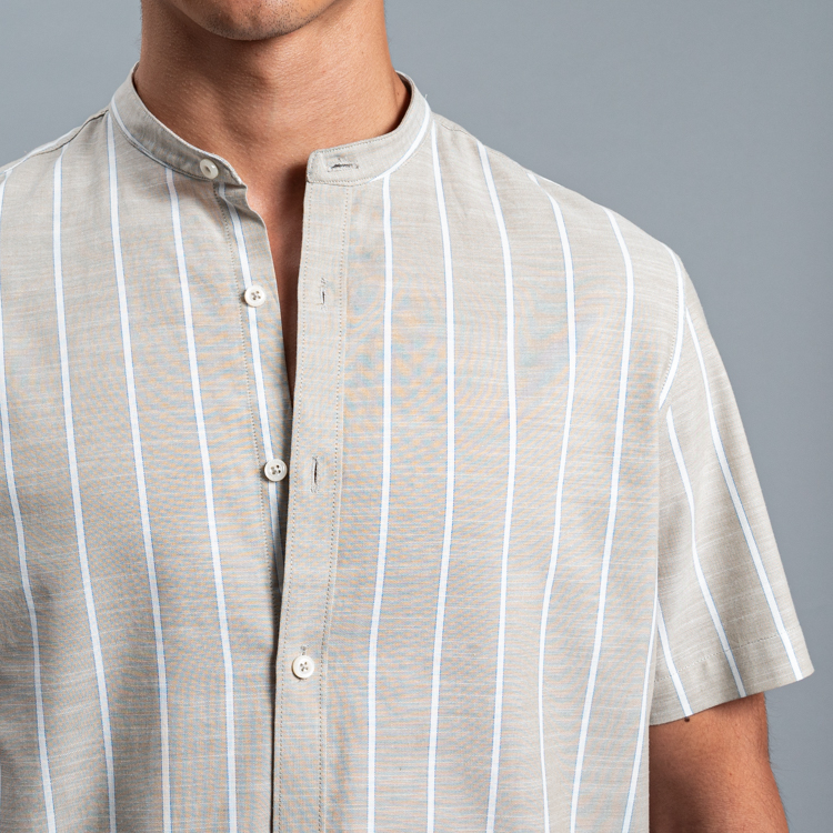 camisa casual beige estructura plana marca carven slim 161516 BEIGE 2