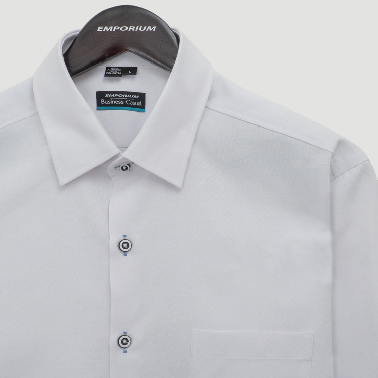 camisa casual blanco estructura plana marca business casual cl sico 155540 BLANCO 2