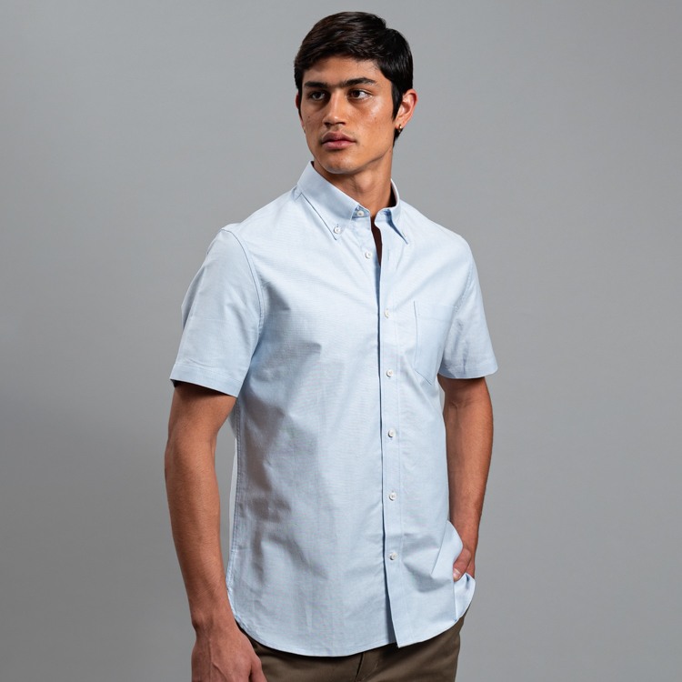 camisa casual celeste estructura plana marca carven slim 161520 CELESTE 1
