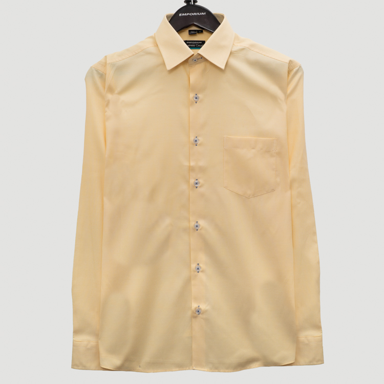 camisa formal amarillo estructura labrada marca business casual cl sico 160871 AMARILLO 1