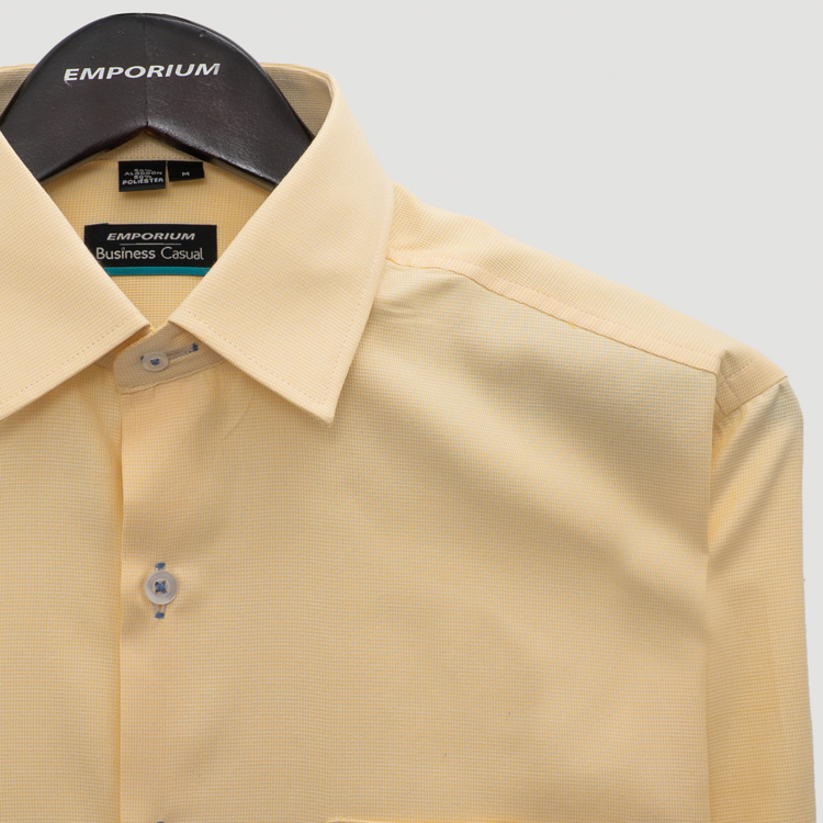 camisa formal amarillo estructura labrada marca business casual cl sico 160871 AMARILLO 2