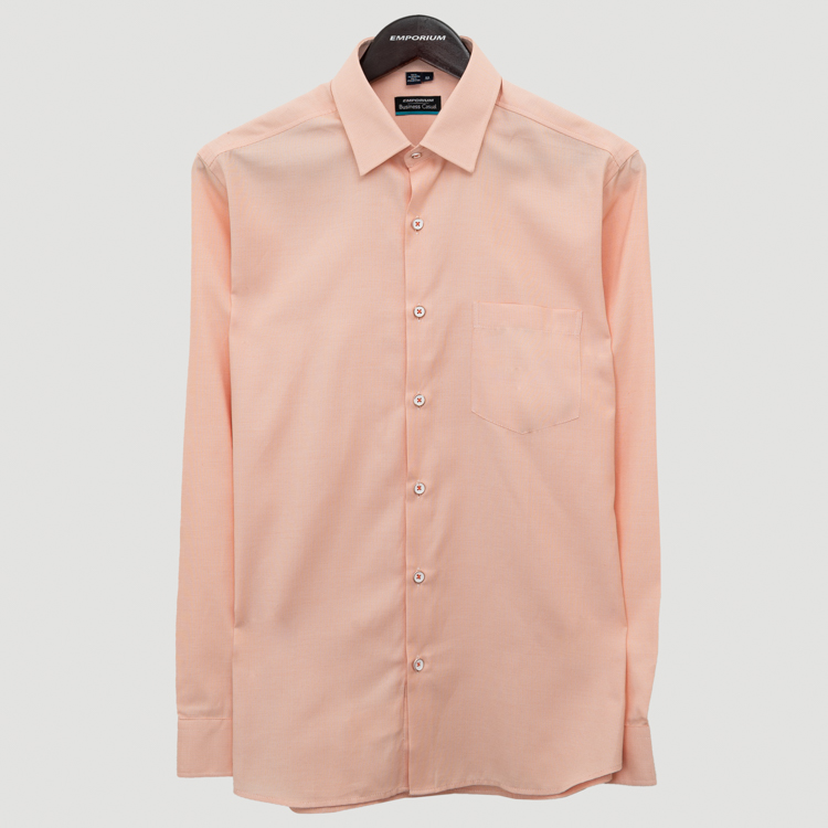 camisa naranja estructura labrada marca business casual cl sico 155470 327791 1