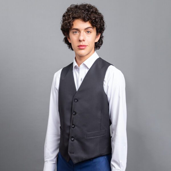 chaleco reversible azul y negro estructura labrada marca emporium slim 152727 AZULNEG 1