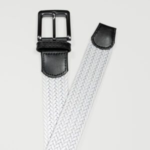 cincho blanco diseno trenzado marca buckle cl sico 154156 289217 1