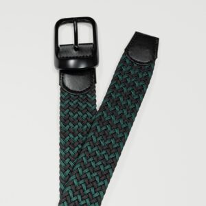 cincho verde y caf diseno trenzado marca buckle cl sico 154160 289232 1