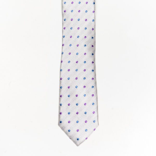 corbata gris estructura puntos marca colletti slim 155361 GRIS 1