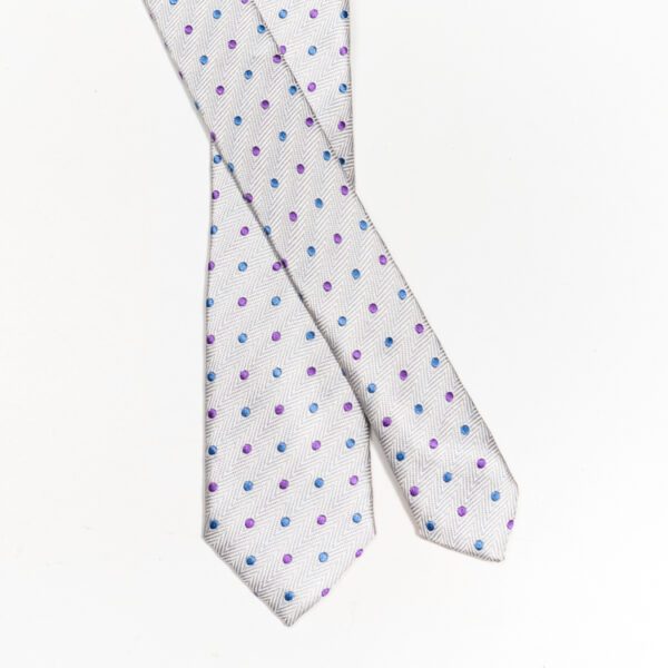 corbata gris estructura puntos marca colletti slim 155361 GRIS 2