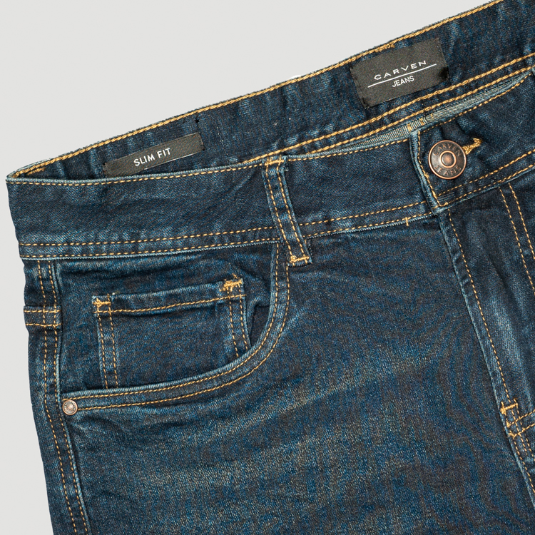 jeans azul estructura labrada marca carven slim 149890 AZUL 2