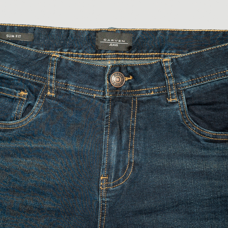 jeans azul estructura labrada marca carven slim 149890 AZUL 3