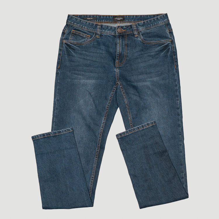 jeans azul marino estructura plana marca carven slim 164051 AZUL MA