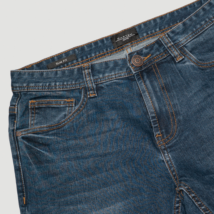 jeans azul marino estructura plana marca carven slim 164051 AZUL MA