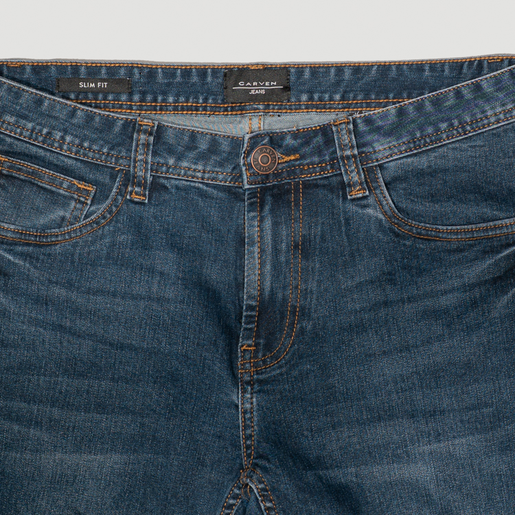 jeans azul marino estructura plana marca carven slim 164051 AZUL MA