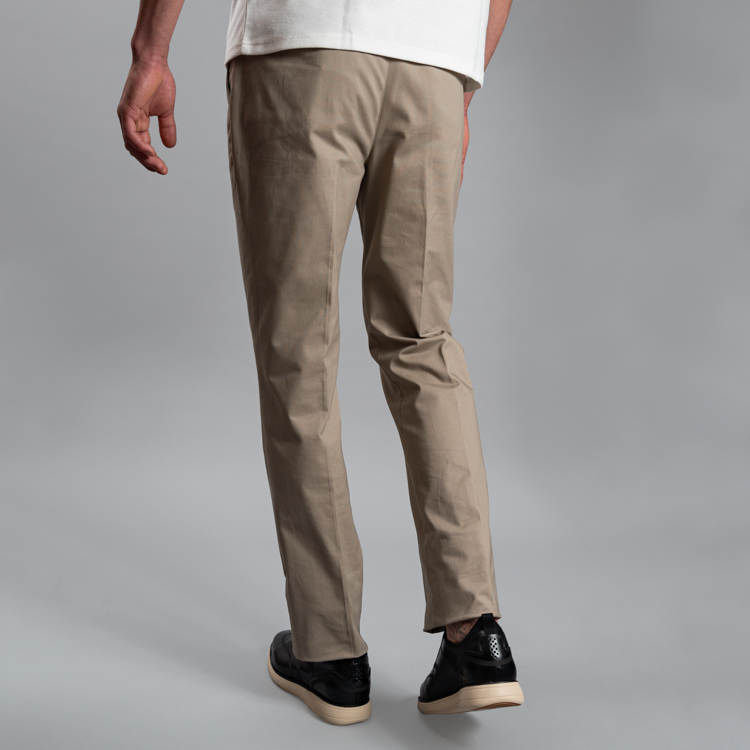 pantalon casual beige estructura plana marca business casual slim 160026 BEIGE 4