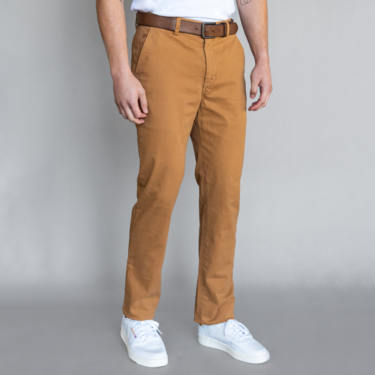 Pantalón beige estructura plana marca Business Casual slim | 126355