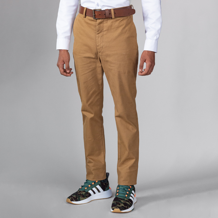 pantalon khaki estructura plana lisa marca business casual cl sico 144281 KHAKI 1