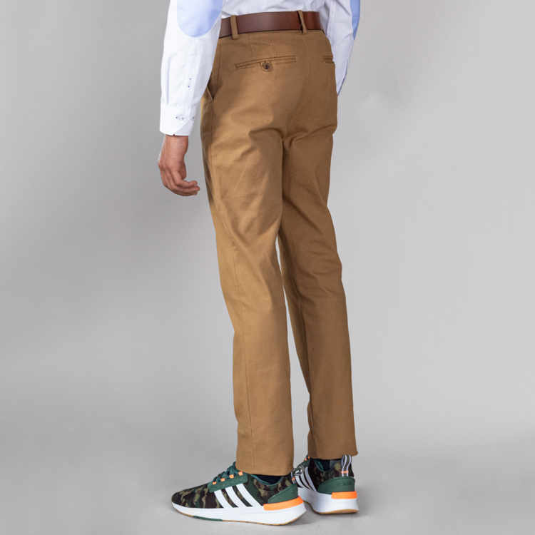 pantalon khaki estructura plana lisa marca business casual cl sico 144281 KHAKI 4
