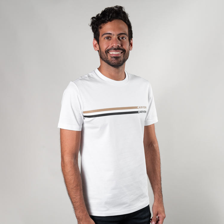 playera blanca estructura plana marca carven slim 150903 BLANCO 1