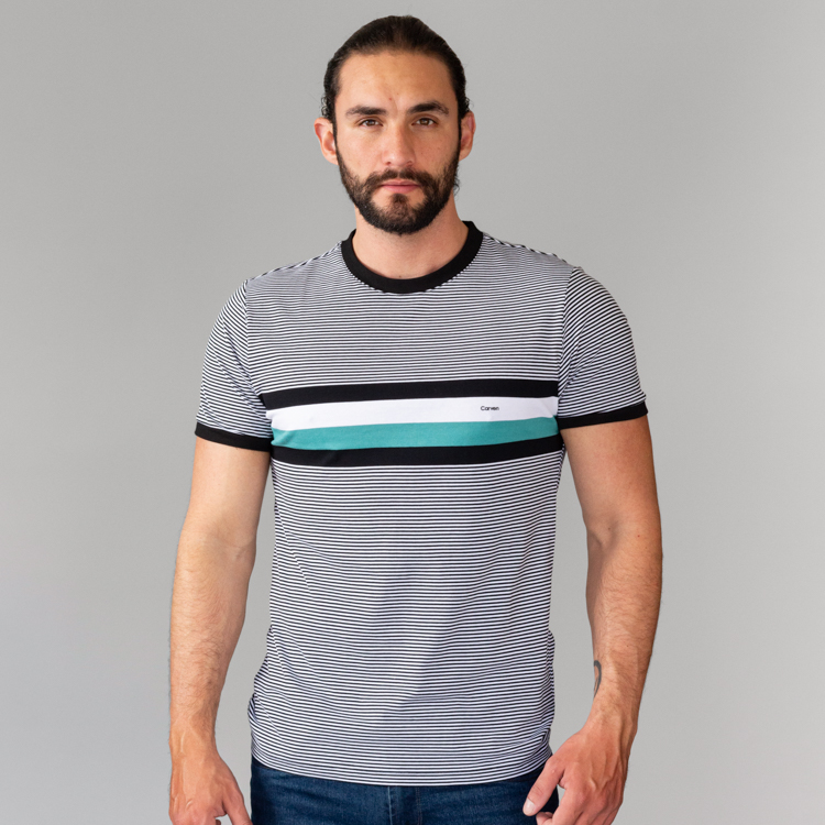 playera negra estructura plana marca carven slim 144219 355434 1