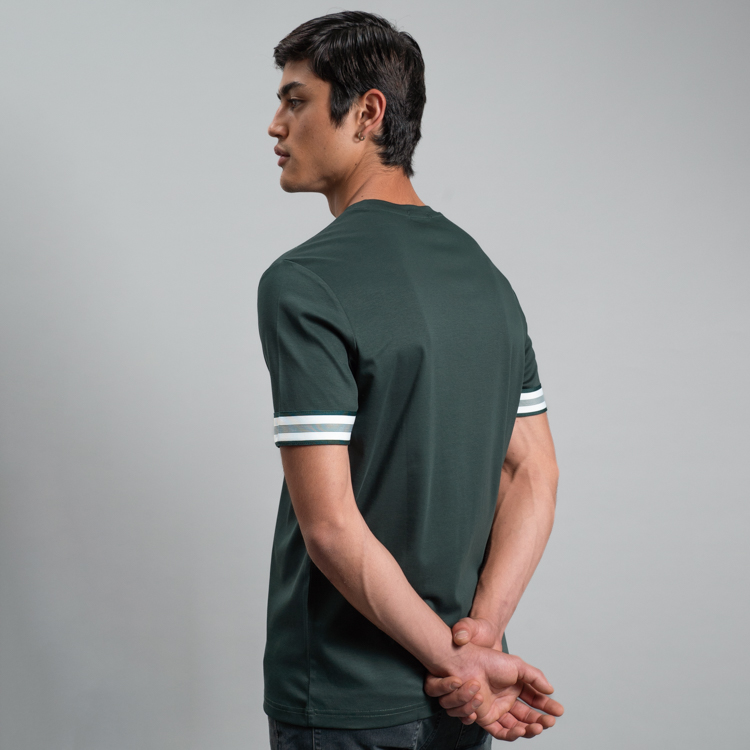 playera verde estructura contraste en mangas marca carven slim 161494 VERDE 4