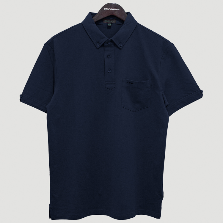 polo azul estructura plana marca carven slim 147547 365553 1