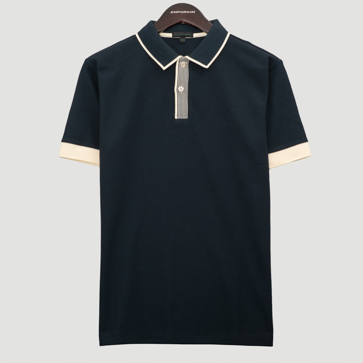 polo azul marino estructura plana marca carven slim 167140 AZUL MA