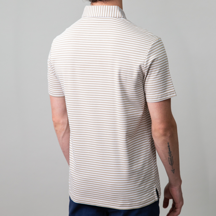 polo beige estructura l neas horizontales marca carven slim 149968 BEIGE 3