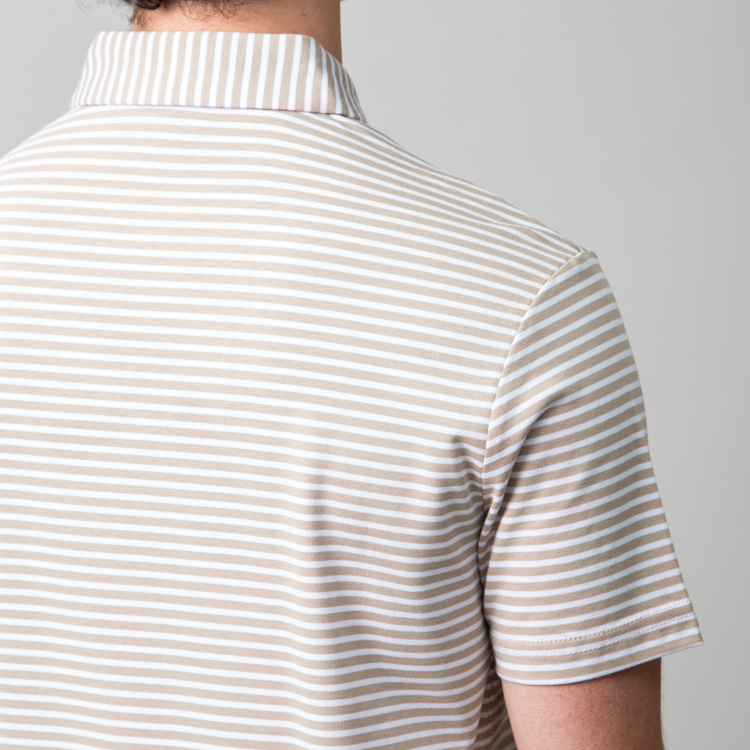 polo beige estructura l neas horizontales marca carven slim 149968 BEIGE 4