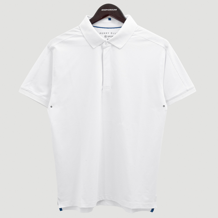 polo blanca estructura labrada marca perry ellis slim 154386 BLANCO 1