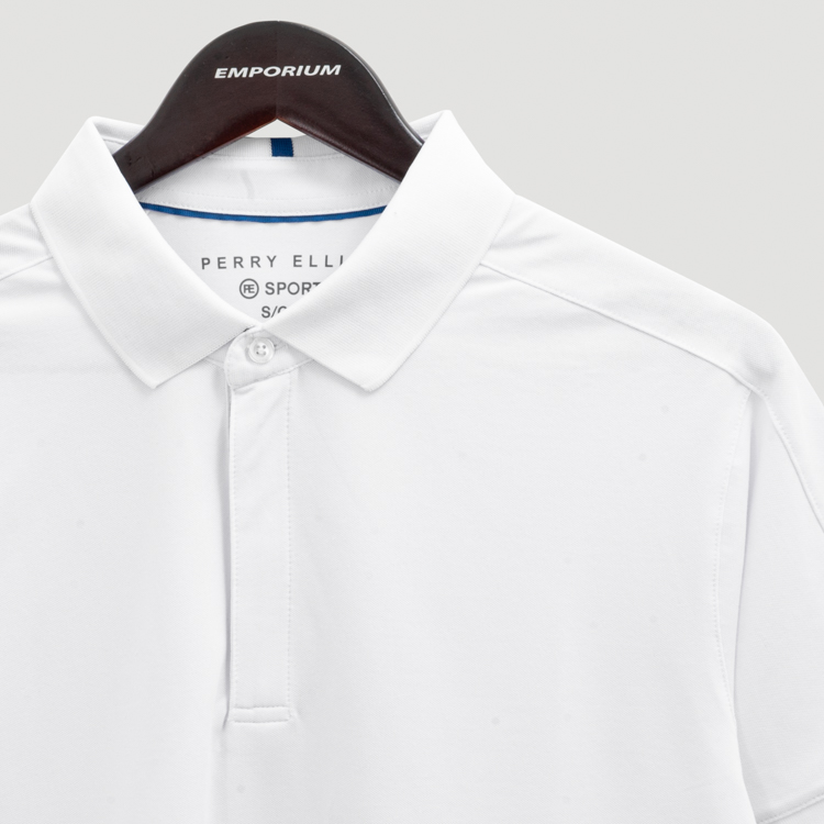 polo blanca estructura labrada marca perry ellis slim 154386 BLANCO 2
