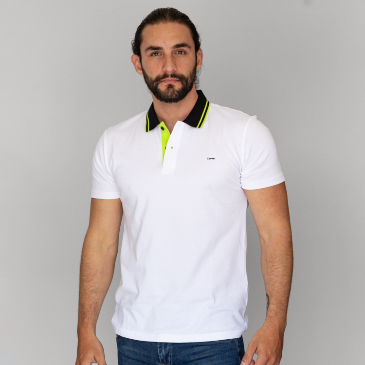 polo blanca estructura plana marca carven slim 144204 355506 1