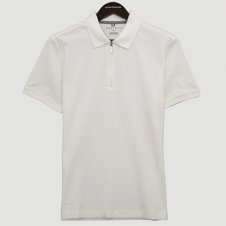 polo blanco estructura labrada marca perry ellis cl sico 159867 382085