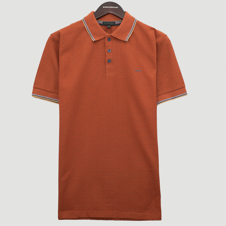 polo caf estructura labrada marca carven slim 167160 CAFE