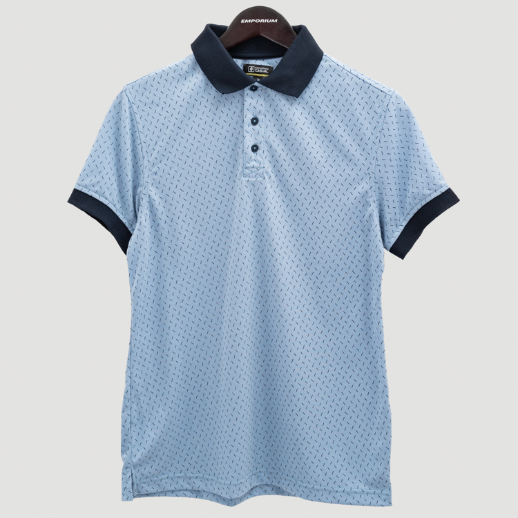 polo celeste estructura labrada marca bcasual slim 150522 365521 1