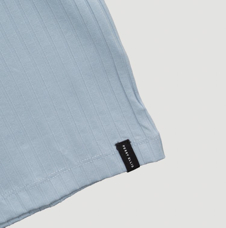 polo celeste estructura labrada marca perry ellis cl sico 166904 CELESTE